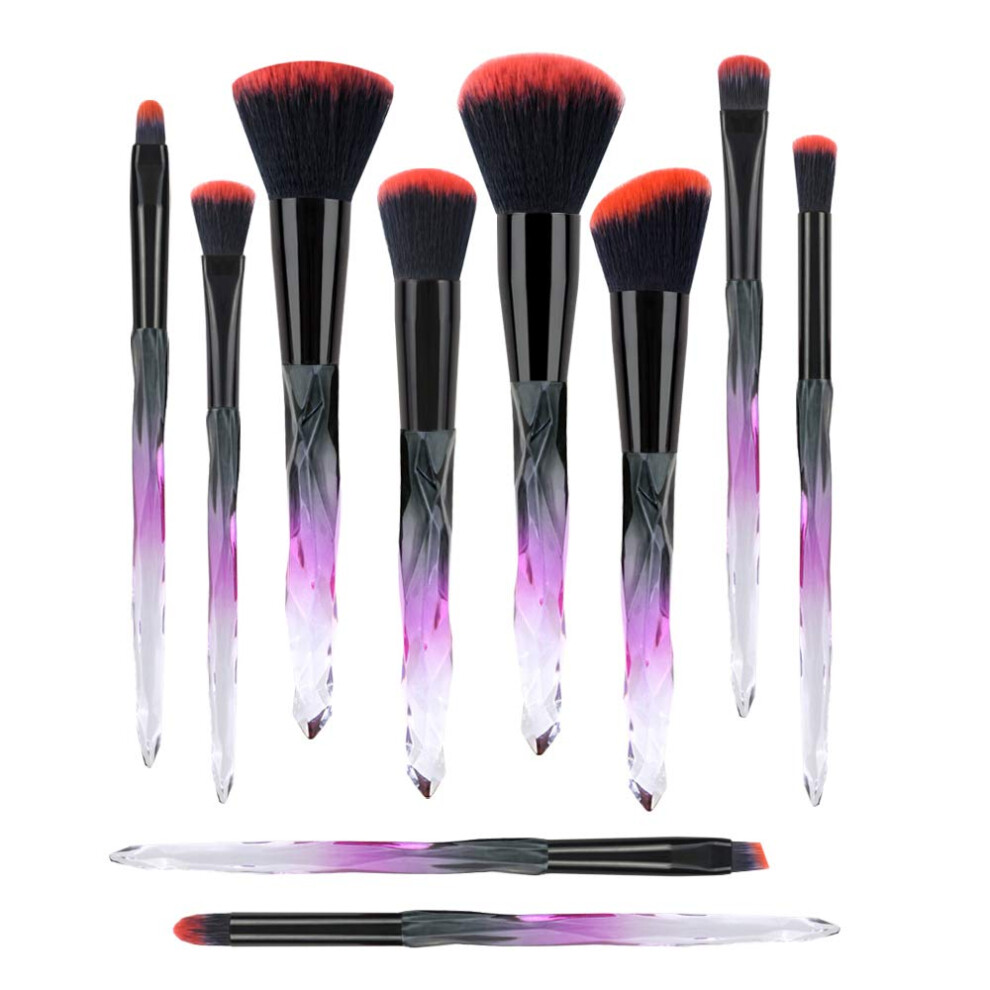Professional Cosmetic Brush Set For Effortless Makeup, Crystal Handles Design Adds Glamour, Soft Silky Bristles Provide Gentle Application, Makeup Br