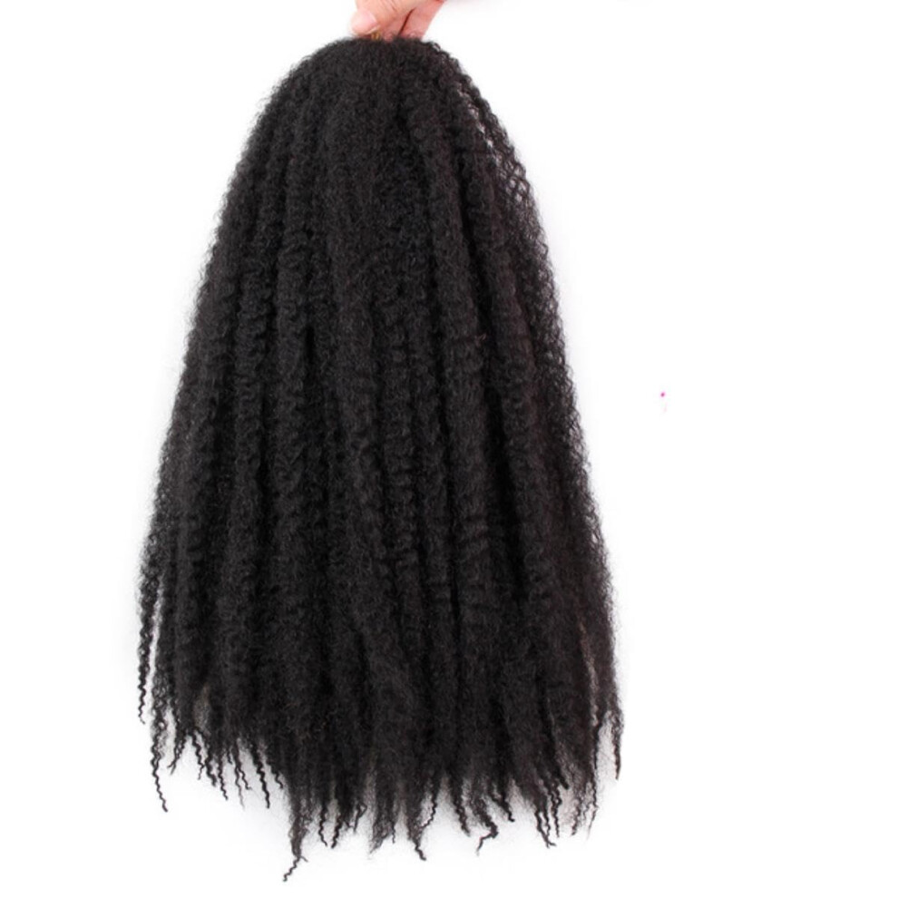18 Inch Braids Twist Hair Afro Kinky Curly Crochet Braiding Hair Synthetic Extensions For Women Natural Black 1 Pc Lot
