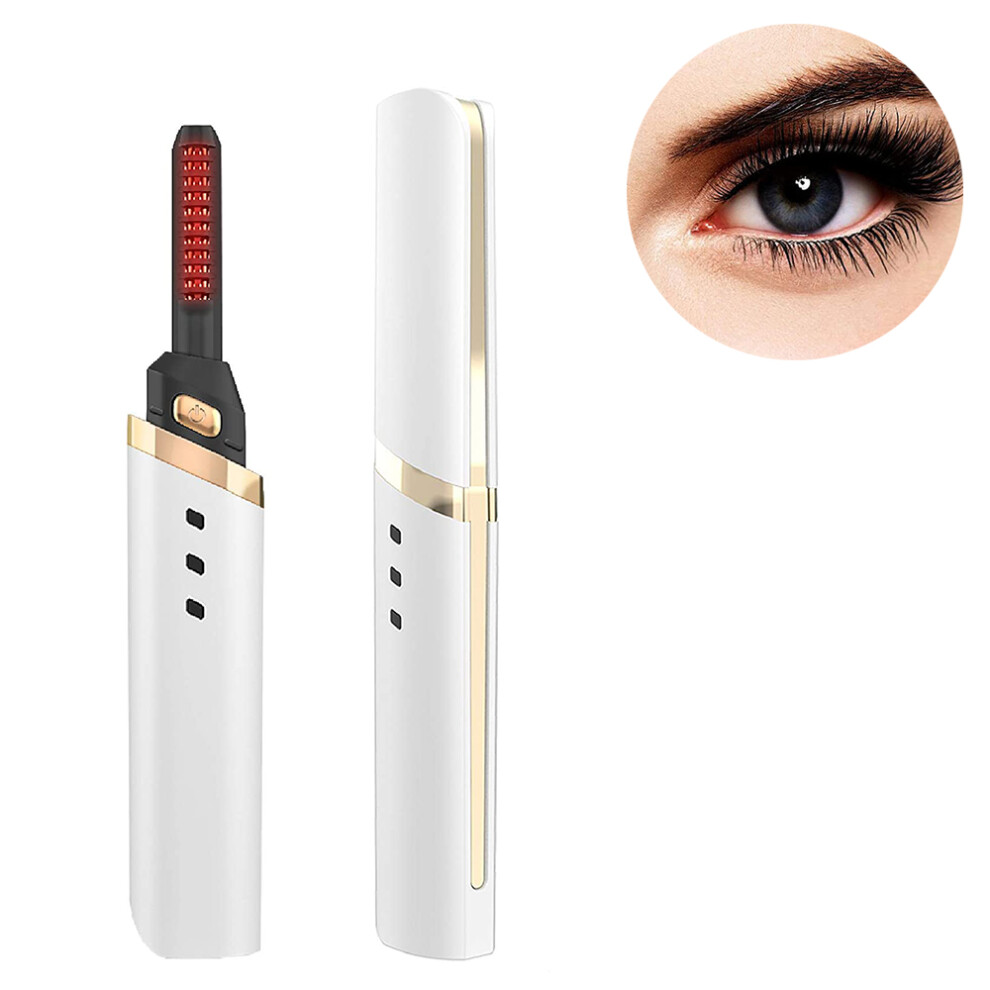 Innovative Eyelash Curler, Double-Sided Comb Head & USB Rechargeable, Rapid Heat & Safe Usage, 24-Hour Durability, Compact & Travel-Friendly, Perfect