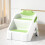 2 Step Stool for Children, Sturdy Double Step Stool for Toddlers, NonSlip Stool, Foldable Green 3