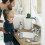 4 Pcs Plastic Bathroom Accessory Set,Bath Toilet Brush Accessories Set with Toothbrush Holder,Toothbrush Cup(Grey) 7