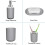 4 Pcs Plastic Bathroom Accessory Set,Bath Toilet Brush Accessories Set with Toothbrush Holder,Toothbrush Cup(Grey) 5