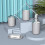 4 Pcs Plastic Bathroom Accessory Set,Bath Toilet Brush Accessories Set with Toothbrush Holder,Toothbrush Cup(Grey) 6