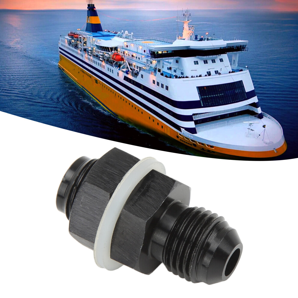 6061-T6 Aluminum Fuel Cell Bulkhead Fitting An6 Ptfe Washer Anodized Black 6931375718792