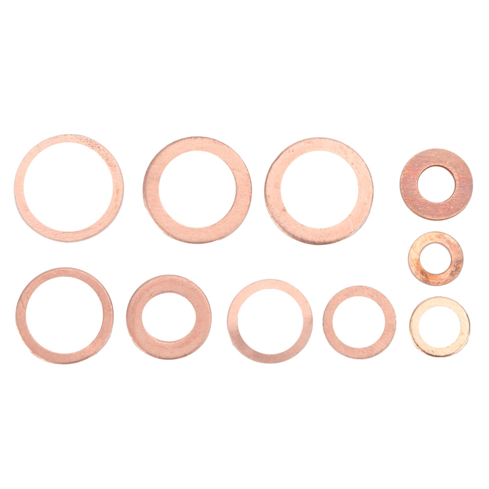 200Pcs Red Copper Gasket Seal Washer Assortment M5-M14 Size 7901379309448