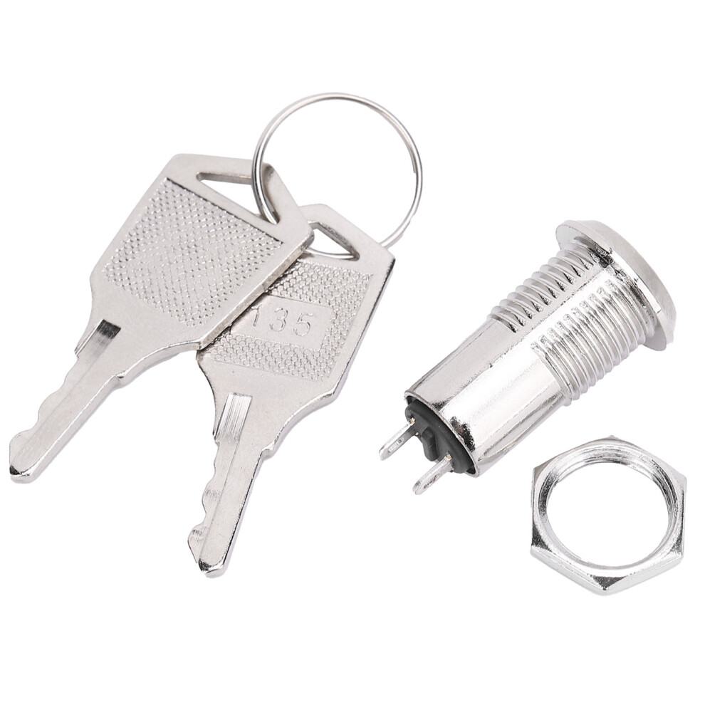 10Pcs Stainless Steel Key Switch Barrel Lock 12Mm Ac/Dc 220V Double Pull 8711379309367