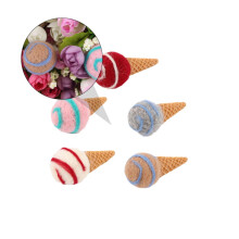 5Pcs Color Felt Ice Cream Ornaments for DIY Flower Decoration Craft Supplies, Christmas Party Decor, Multicolor
