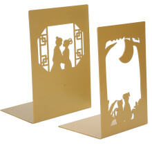 Suporturi de carte cu design unic, suporturi de carte decorative din metal rezistent, bază robustă, dopuri de cauciuc, vopsite în câmp