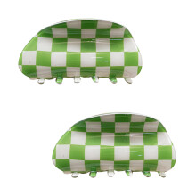Tidløse ternede hårklemmer, skridsikre, sammenlåsende tænder for sikkert greb, elegant design til alle hårtyper til Halloween-fester