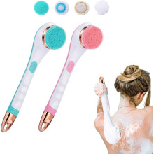 Vibrador de silicona azul con movimiento de empuje, estimulador clitoriano con velocidades ajustables, compañero íntimo para quienes buscan placer
