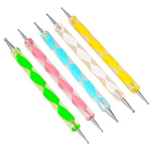 Entfesseln Sie Ihren inneren Künstler: Doppelseitige Prägestifte mit Acrylgriff für atemberaubende Nageldesigns, Edelstahl-Set für professionelle