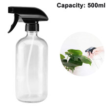 Klare plastsprayflasker, svarte triggersprayere, 17 oz påfyllbare beholdere for essensielle oljer og rengjøringsløsninger, forhindrer oksidasjon,