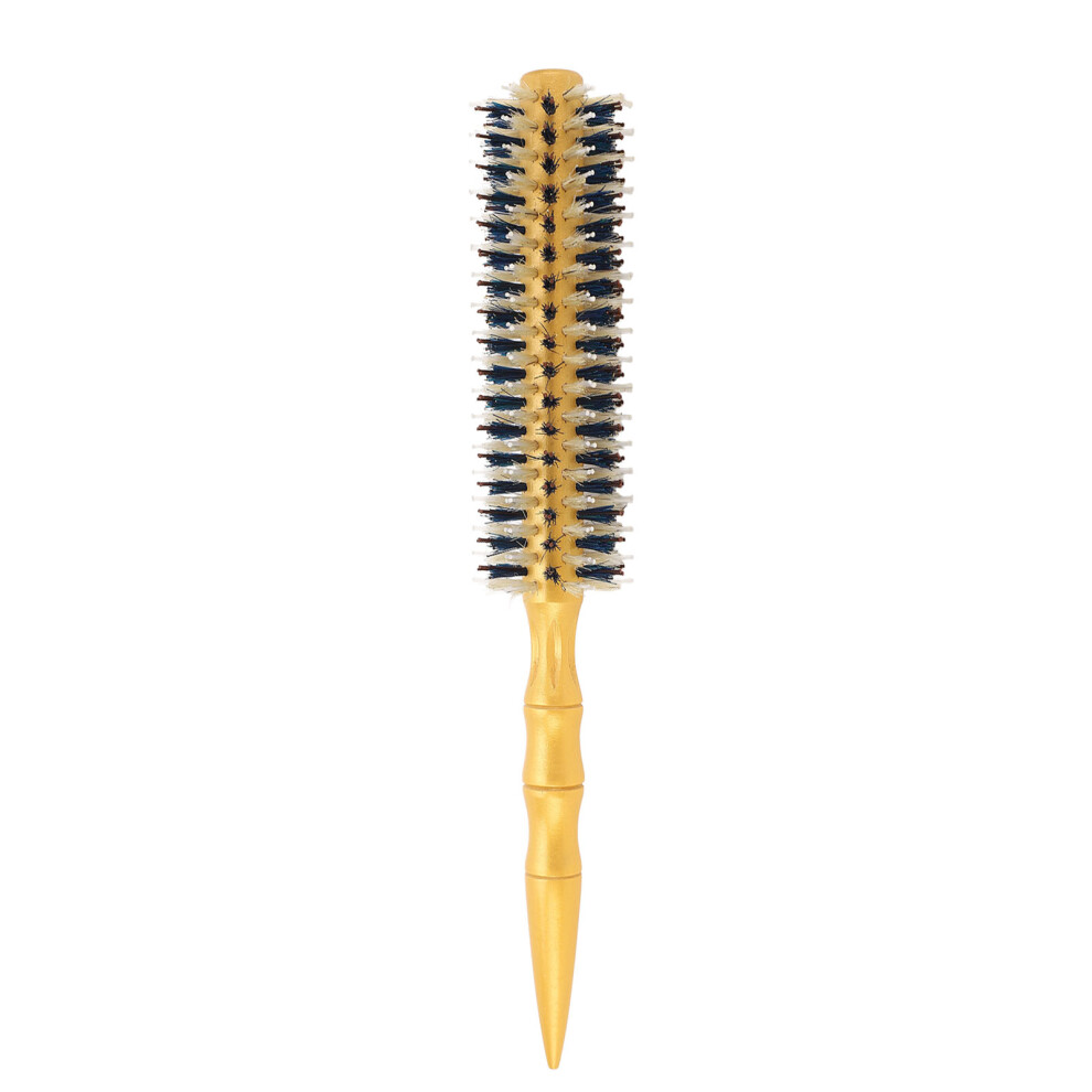 Boar Bristle Round Hair Brush Set With Nylon Pins Wooden Handle For Straightening Curling Volumizing And Detangling Blow Drying Styling Natural Oils