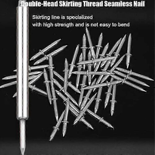 Double-Head Skirting Thread Seamless Nail - Solid Wood Baseboard Nails with 2