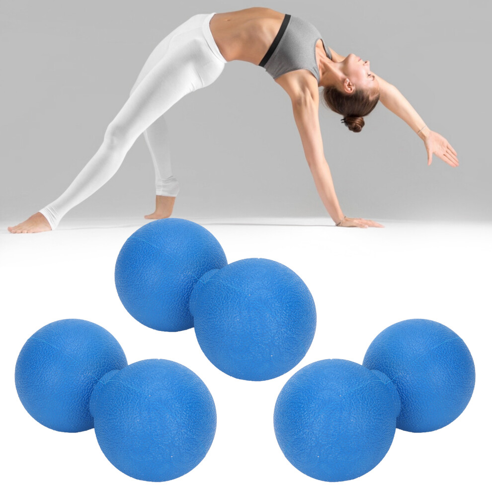 Blue Muscle Relaxation Massage Balls 3Pcs Peanut Shape For Yoga & Fitness Use