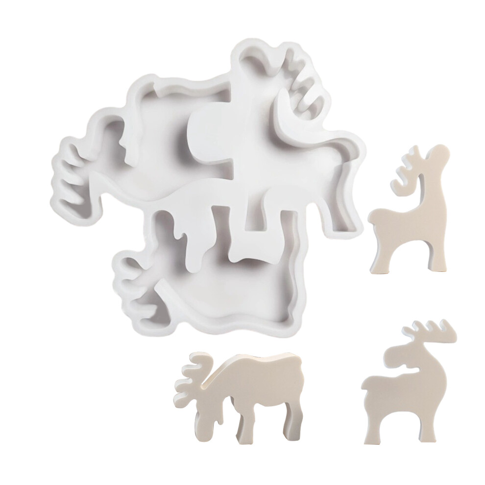 3-in-1 Christmas Reindeer Resin Silicone Molds for Epoxy Resin,