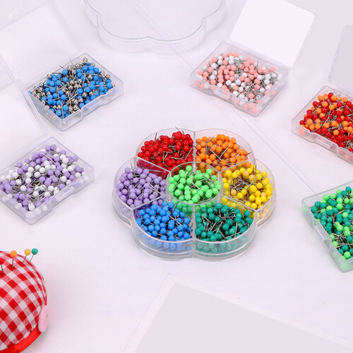200/700Pcs Multicolored Sewing Pin-Blue and silver mixe 1
