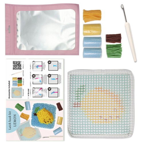 Latched Hook Kits Handmade Fruit Coaster Making-Lemon style
