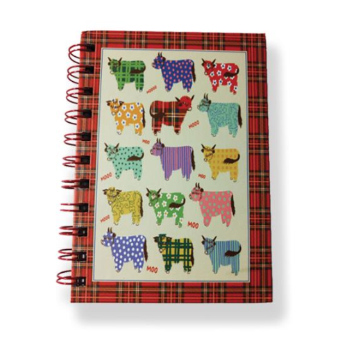 Scottish Highland Cow Tartan Multi Coo A6 Notebook