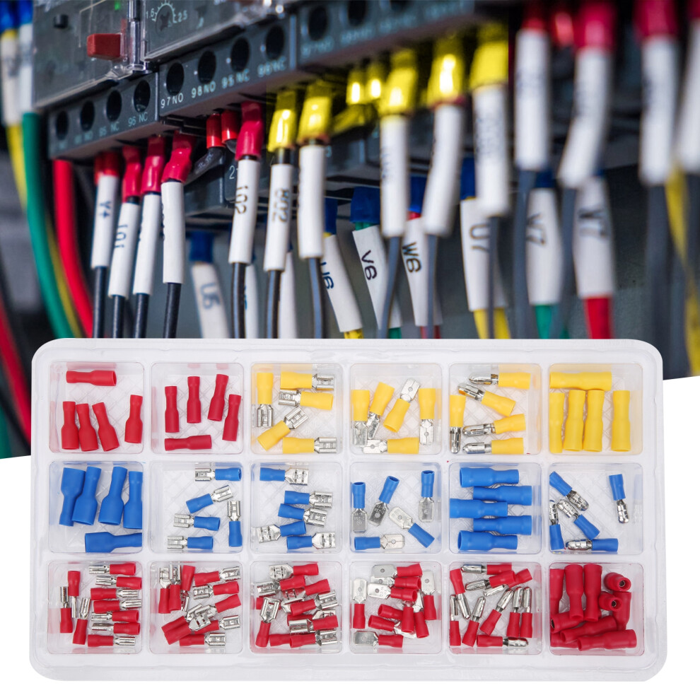 120Pcs Electrical Wire Terminals Kit Cold Pressed Crimp Connectors Assortment 5011379319872