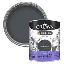 Crown - Wood & Metal Quick Dry Satin - 750ml Anthracite