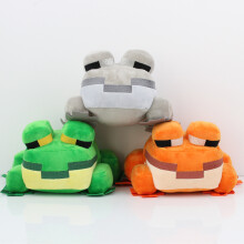 (Gray Frog,20x20x15cm)Minecraft Frog Plush Toy, Green Frog Block Plushie, Game Merchandise Gift for Kids, Christmas Birthday Present