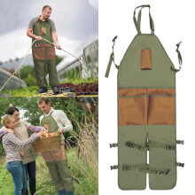 (Green Apron) New Gardening Leg Apron with Multiple Pockets, Waterproof Durable Work Apron for Trimming Harvesting Outdoor, Unisex