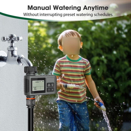 Automatic Watering Timer with Large LCD, Rain Delay, Programmable Irrigation for Garden and Lawn 1
