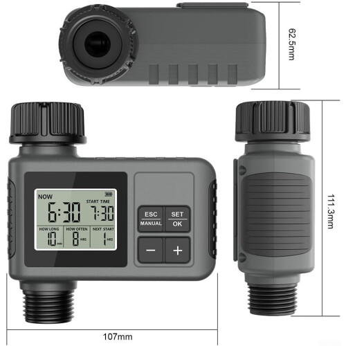 Automatic Watering Timer with Large LCD, Rain Delay, Programmable Irrigation for Garden and Lawn 2