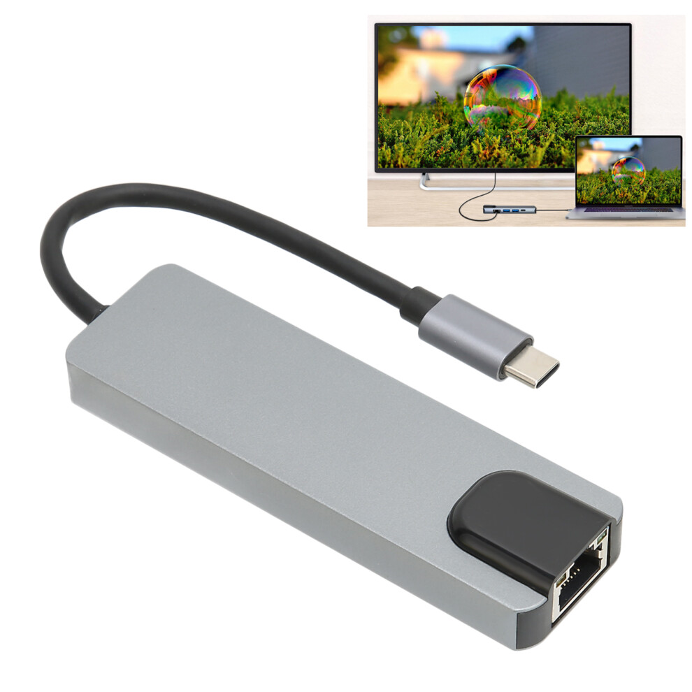 Usb C Hub 5 In 1, 87W Pd, 4K Hdmi, Gigabit Ethernet, Aluminium 7641375746525