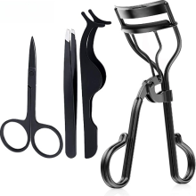 Kit profissional de modelador de cílios, desenvolvido por uma maquiadora, com design elegante e curvatura precisa, ideal para olhos curtos ou planos.