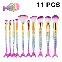 Make-up-Pinsel-Kollektion, tragbares Design, Synthetikfaser, weiche Borsten, für empfindliche Haut, Meerjungfrauen-inspiriert für Halloween-Partys