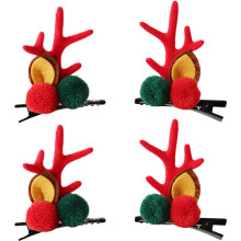 Haarnadeln mit Rentiergeweih, süßes Geschenk, klassische Weihnachtsmotive, weihnachtliche Haarspangen für Frauen, Mädchen und festliche Anlässe