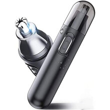 Neushaartrimmer met dubbele mesjes, lichtgewicht en draagbaar met USB-oplaadfunctie voor mannen en vrouwen, hypoallergene roestvrijstalen punt voor