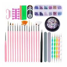 Elegantes Nagelkunst-Werkzeugset, stilvolle Wassertransfer-Aufkleber mit Schleif- und Polierfeile für nahtlose Nagelkunst-Erlebnisse auf