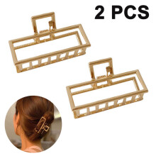 Pinces à cheveux géométriques en métal, accessoires élégants pour une tenue optimale sur cheveux longs, épais et fins, construction en alliage