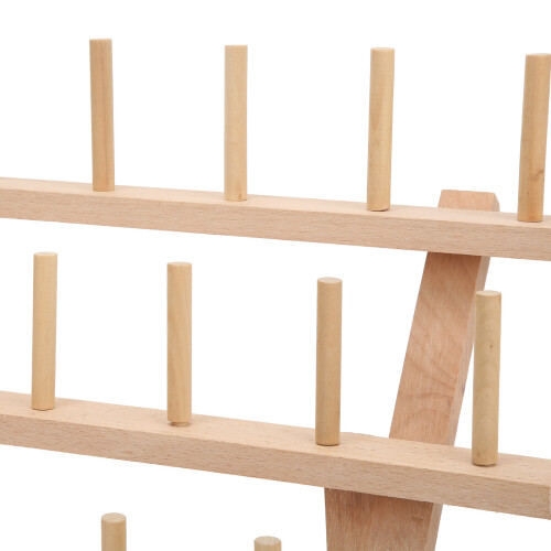 Beech Wood Wax Thread Holder 4 Rows Durable DIY Storage Rack 2