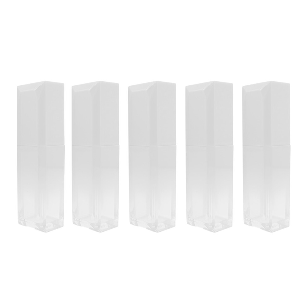 Translucent Lipgloss Tubes, Portable Cosmetic Containers with Eco-Friendly PP Material, Refillable Lip Balm Bottles for DIY Lipstick Samples, Square