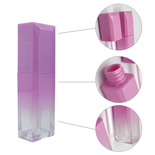 Διαφανή σωληνάρια Lipgloss, φορητά δοχεία καλλυντικών με οικολογικό υλικό PP, 2