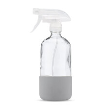 Flacon pulvérisateur en verre durable et réutilisable, résistant aux produits chimiques pour des solutions de nettoyage sûres, flacon en silicone