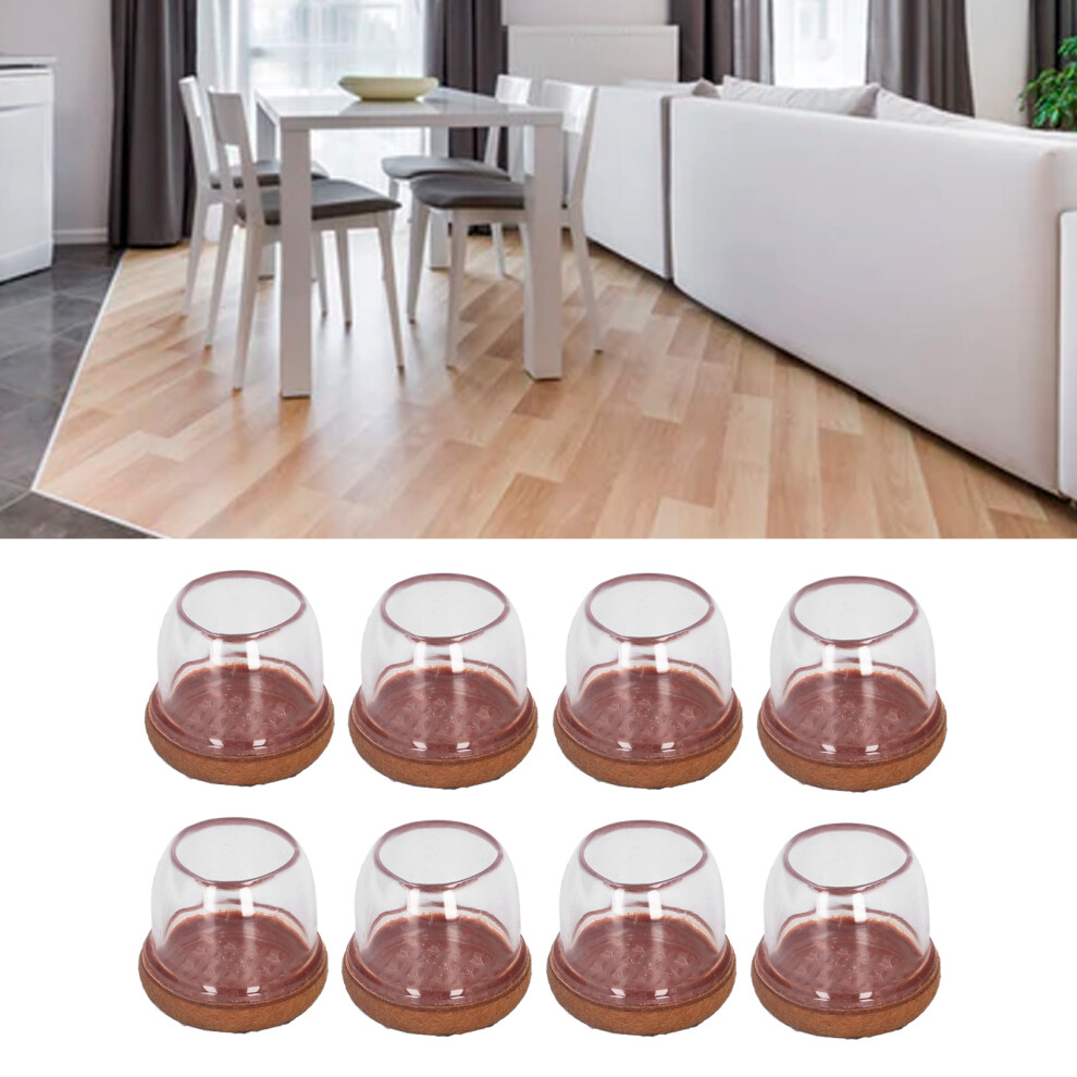 8Pcs Transparent Round Tpe Chair Foot Covers For Table Legs, Mute & Thickened 4671375748178