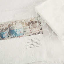 Tissu en dentelle brodé à fleurs, accessoire de rideau de-Blanc