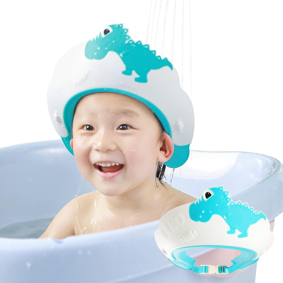 Baby Shower Cap Shield For Kids Visor Hat For Eye And Ear Protection For Ages 09 Dinosaur Shape Bath Accessory