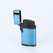 Windproof Lighter Metal Dual Jet Blue Flame USB Rechargeable