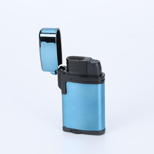Windproof Lighter Metal Dual Jet Blue Flame USB Rechargeable