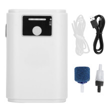Waterbestendige zuurstofpomp, oplaadbare draagbare beluchter met 3 snelheden en intermitterende bubbelfunctie, geschikt voor aquariums en