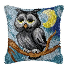 Latch Rug for DIY Latch Sets with Cushion, 43 x 43 cm (Moon Night Owl)