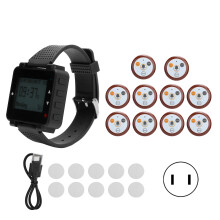 Versatile Pager Watch for Restaurants Waterproof Wireless Calling System with Vibration Beep Light Prompt Modes Long Standby Time LCD Display for