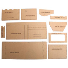 Short Wallet Leather Pattern Design Template DIY Handicraft Acrylic Template Set Durable Transparent Precise for DIY Crafters