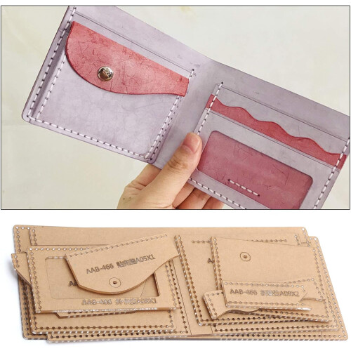Short Wallet Leather Pattern Design Template DIY Handicraft Acrylic Template Set Durable Transparent Precise for DIY Crafters 2